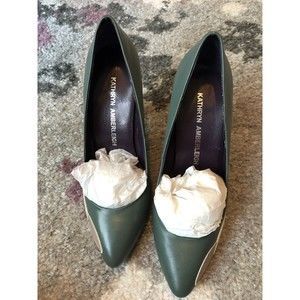 Kathryn Amberleigh Women’s Pumps Green Leather Size 6M #I4